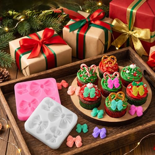 4pcs Bow Chocolate Mold, Reusable, Easy to Demold