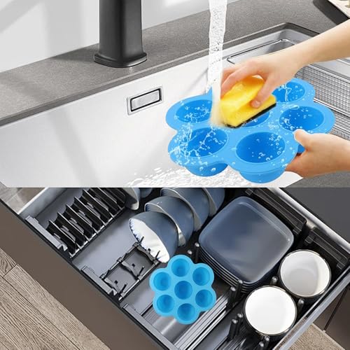 Septe 2 PCS Silicone Muffin Pans, Non-Stick 7-Cup Air Fryer Baking Molds