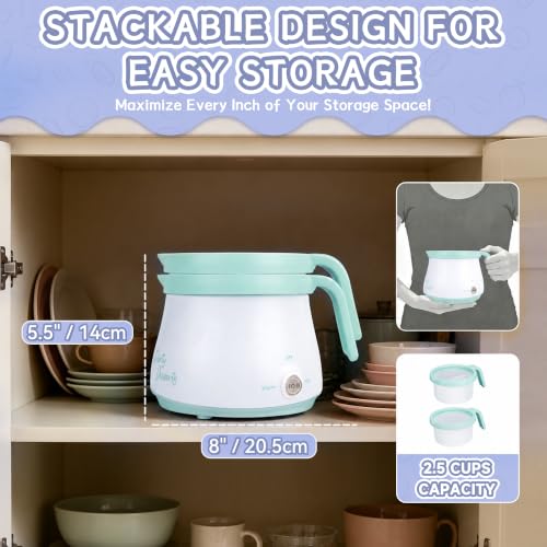 Party Desserts Candy and Chocolate Melting Pot with 2 Pots, Mini Electric Fondue Pot, Melts Candy Chocolate in a Couple of Minutes, Ideal for Cake Pops Cookies Cakes, 2.5 Cups, Aqua - color: Aqua