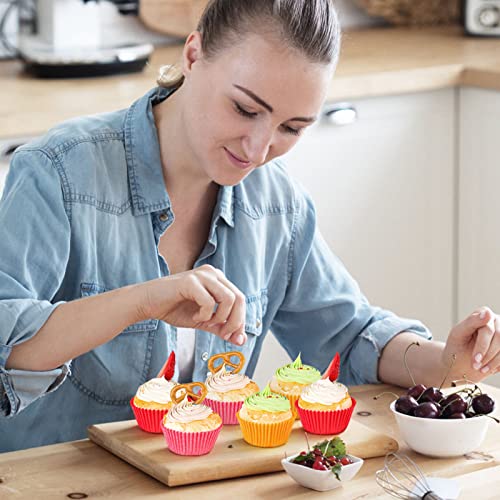 Caperci 500pcs Orange Cupcake Liners for Baking Standard Paper Muffin Cups - color: Orange