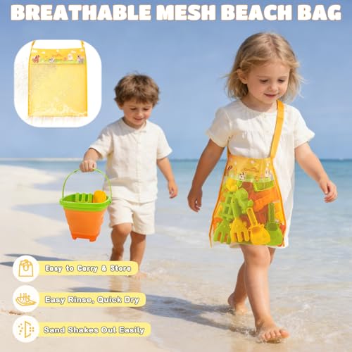 Collapsible Beach Toy Set for Kids, 29 Pcs Farm Sand Toys with Animal Molds - size: 2 bucket farm set