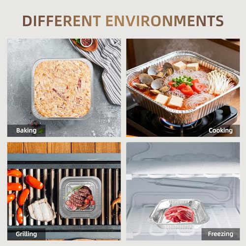 20 Pack 8x8 Aluminum Pans - Disposable Foil Pans, Cake Baking Trays - size: 8*8 20 Pack, style: Pans Only