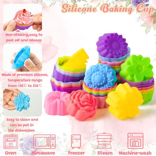 R HORSE 42 Pack Mini Silicone Cupcake Molds - color: Cherry