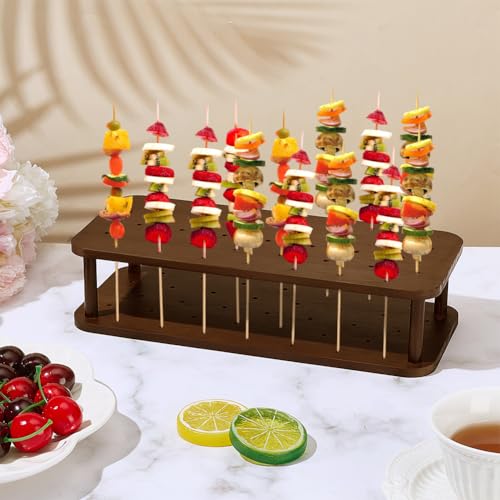 PH PandaHall Wood Cake Pop Stand for 37 Holes Wooden Lollipop Display Stand Cake Pop Holder for Wedding Candy Display Decor (Brown) - color: Brown