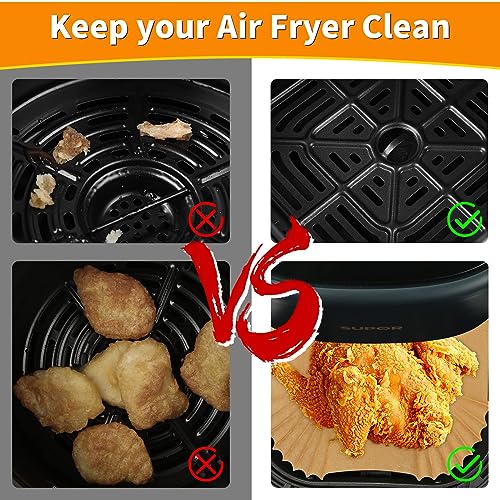 Air Fryer Liners Disposable Square for Ninja AF141 AF142 5Qt/Ninja AF181 AF182 6.5Qt, 100PCs 7.9in Non-stick Oil-proof Parchment Cooking Paper for Gourmia/Cosori/Chefman 5-8Qt Airfryer/Media 11 Quart - color: 100PCs Square Air Fryer Liners