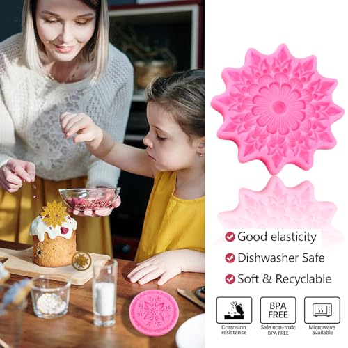 ZiXiang Embossed Flower Silicone Molds Baroque Relief Fondant Mold Set of 4