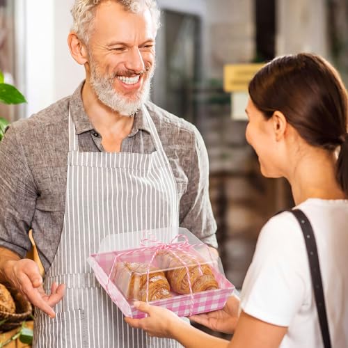 Jetec 150 Charcuterie Boxes with Clear Lids 4" Bakery, Pink White - color: Pink White