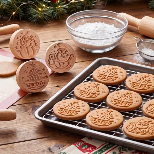 3 Set Classic Christmas Cookie Stamps, 2.5" Springerle Molds - style: Classic Christmas