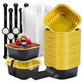 Halloween Mini Cake Pans, Black Gold 50 Pack for Gifts - color: Black Glod, size: 5 oz