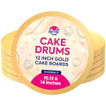 RICCLE Cake Boards - 12 Inch Cake Drum - Smooth-Edged Pack of 6 Cake Drums - Sturdy Cake Boards Round - Bend Resistant Multi-Layered Cake Base for Minimalist Displays (Gold) - color: Gold