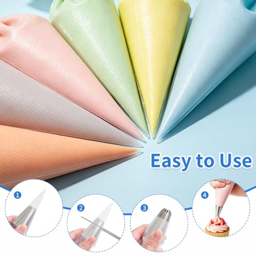 500 Pack Piping Bags Disposable, 5 Size Tipless Pastry Bags