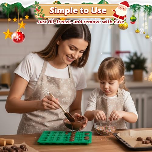 HKNMTT Christmas Silicone Molds for Xmas Candy Chocolate Wax Decor, 84 Cavity 7 Shapes Gummy Mould, Including Santa Gift Box Snowflake Bell Glove Tree Gingerbread Food Grade Holiday Baking DIY Moulds - style: 7 Shaped Xmas 2PCS