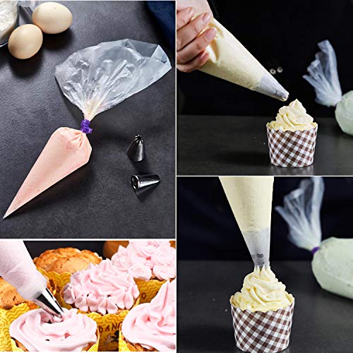 LoveBB 500 Pcs Piping Bags Disposable 10.6 inch Thick Tipless Pastry Bags Icing Frosting Bags for Baking Cookies Cupcake Decorating Supplies - size: 500Pcs-10inch