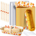 Tioncy 100 Pcs Mini Loaf Pans with Lids Spoons, Maple - style: Maple