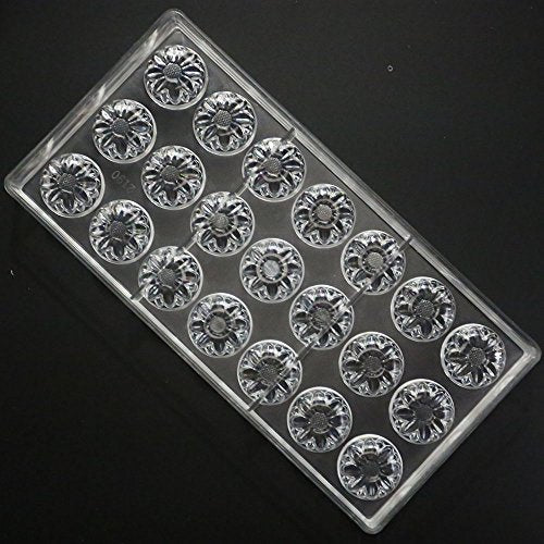 Polycarbonate Chocolate Mold DIY Candy Mould Clear Hard Plastic Bakeware Pastry Tools Thrysanthemum Flower (19363) - color: 11