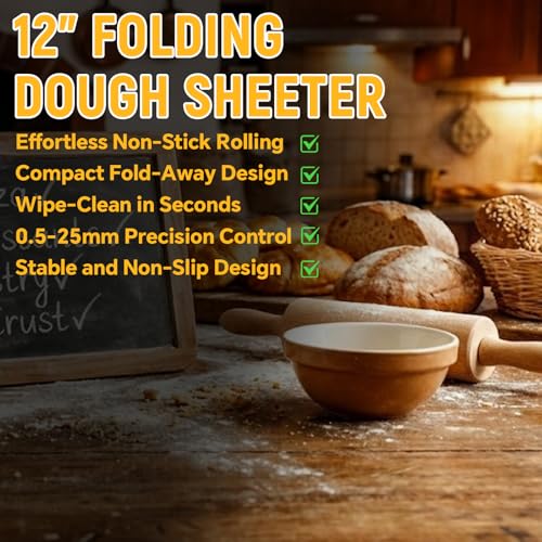 12" Foldable Manual Dough Sheeter Dough Sheeter Machine For Home