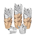 uxcell 100 Pcs Tulip Cupcake Liners, Muffins Liners Aluminum Foil Cupcake Wrappers Baking Cups Muffins Liners for Wedding Birthday Party Supplies, Silver/Champagne Gold - color: Silver/Champagne Gold
