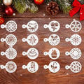 16 Piece Christmas Sprinkle Stencils for Latte Art, Cookie Icing & Cupcake Decorating - Holiday Cake Baking & Coffee Stencils, 3x4.1 Inches, Reusable for Home Bakers & Hosts - size: 16 Piece