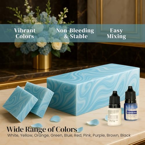 BeadHub Soap Making Kit for Adults Beginners | 6LBS Melt & Pour Soap Base - Shea Butter, Clear Glycerin & Goat Milk, All-in-one Deluxe Kit for Soaps with Fragrances, Colors, Making Tools & Supplies