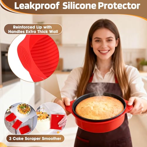9 Inch Springform Pan Leakproof Nonstick Cheesecake Pan with Protector - size: 9 + 9.1 Inches