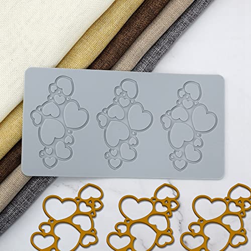 TUKE 3D Leaves Silicone Molds Flower Cake Fondant Mat Bee Leaf Pastry Moulds Rose Impression Chocolate Hollow Lace Mold (Love_8.8x4.6x0.12inch_D) - size: Love_8.8x4.6x0.12inch_D