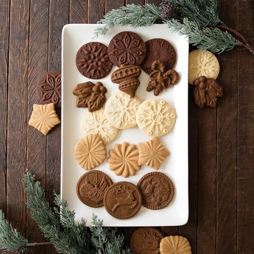 Nordic Ware Snowflake Cookie Stamps (Set of 3), Sturdy Cast Aluminium Cookie Stamp Set, Cookie Press Set Made in the USA, Sturdy and Durable Biscuit Maker Press Set - style: Snowflake