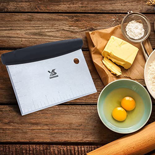 MSY BIGSUNNY Dough Scraper Baking Pastry Cutter Good Grip Pastry Scraper Chopper Stainless Steel Dough Cutter - size: 13 CM Dough Scraper