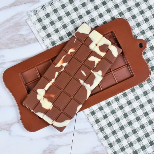 Break-Apart Chocolate Molds, 3 Pack Food Grade Non-Stick Silicone Chocolate Bar Mold, Candy Bar Energy Bar Molds for Protein and Energy DIY Handmade Gifts
