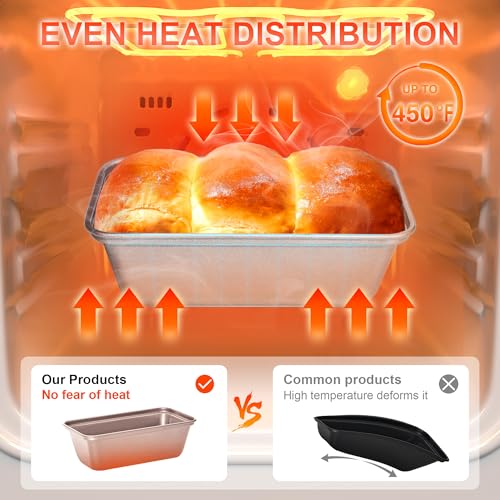 HONGBAKE Mini Loaf Pans for Baking, Nonstick Small Bread Pans of 3, 6 x 3.2 x 2 In Tiny Carbon Steel Small Baking Pans - Rose Gold - color: Rose Gold, size: Mini 3 Pack 6 x 3.3 x 2"