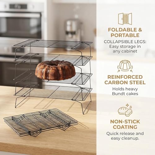 4-Tier Collapsible Cooling Racks Detachable Wire - size: 4 Tier