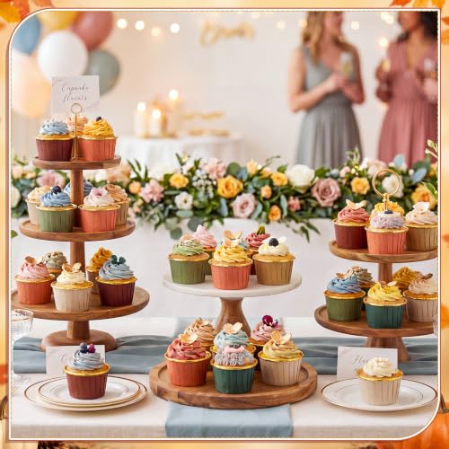 Geiserailie 100 Pcs Autumn Cupcake Liners Fall Foil Wrappers - color: Neatural, style: Classic