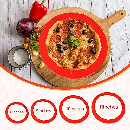 Adjustable Silicone Pie Crust Shield for 8-11.5 Inch Pies - color: Red