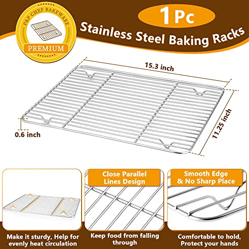 P&P CHEF Stainless Steel Baking Sheet with Rack Set for Cookie, 16 Inch - size: 16 Inch