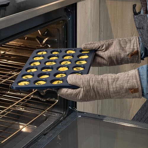 KitchenAid 24-Cup Nonstick Aluminized Steel Mini Muffin Pan, Ink Blue - color: Ink Blue, size: 24 Cup