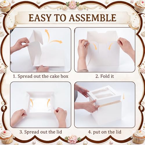 Arttown 20 Pack Cake Boxes and Cake Boards 12 Inch Tall Multi-Layer White - color: 20 pcs boxes +20 pcs cakes boards,12 inch