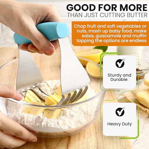 Spring Chef XL Pastry Blender, Durable Dough Blender For Baking - Aqua Sky - color: Blue (Aqua Sky), size: XL | Classic