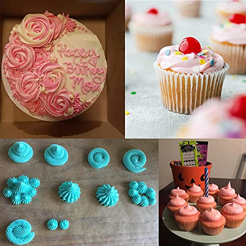 Large Piping Tips Set for Cake Cupcake Decorating,Stainless Steel Icing Piping Nozzles,5 Decorating Tips Pastry Tips Frosting Tips for Cream Rose Flower Meringue Cookie Decoration,#1A 1M 2A 2D 4B - color: Type 5