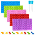 5Pcs Gummy Candy Molds - Silicone Gummy Mini Dinosaur Molds with 2Pcs Dropper,Non-stick and Bpa Free for Candy Chocolate Gummies Baking - color: 5pcs Mini Dinosaur Molds