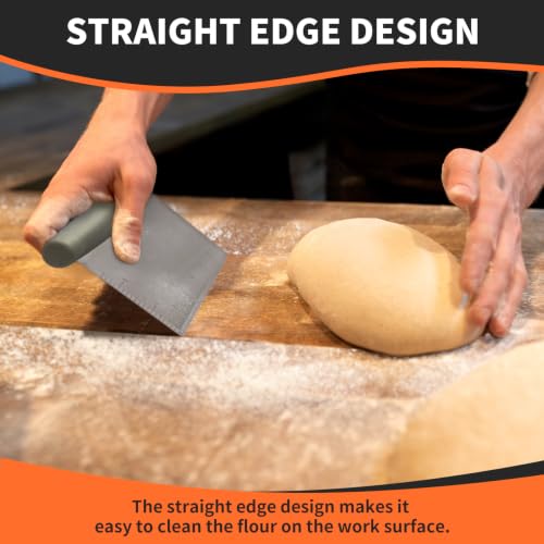 Bench Scraper, Dough Cutter for Bread & Pastry,Grey - color: Gray