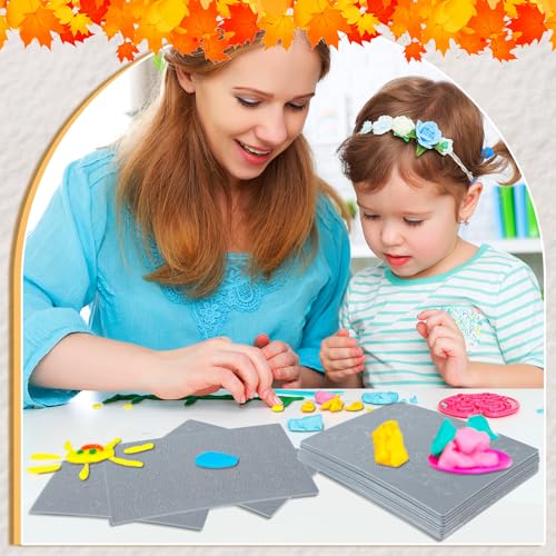 DoubleFill 12 Pcs Polymer Clay Texture Sheets Autumn for Jewelry Making - style: Autumn