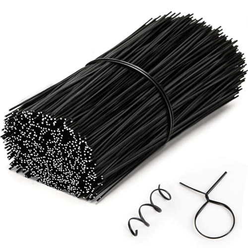 MAQIHAN 500PCS Black Twist Ties - 4.9" Reusable Twist Ties for Plastic Bags