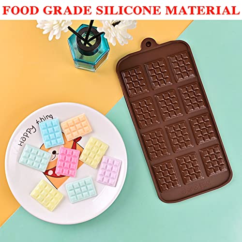 2 Pieces Silicone Break Apart Chocolate Moulds,Silicone Square Mold,Non-Stick Candy Chocolate Bar Mold,Reusable Candy Protein Silicone Chocolate Mold - color: 2 Pieces