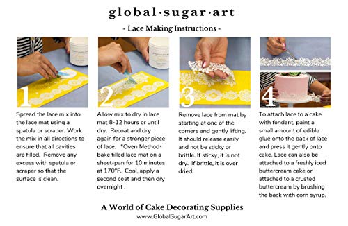 Global Sugar Art Silicone Cake Lace Mat, Butterflies & Ribbon Lace Mold - style: Butterflies & Ribbon