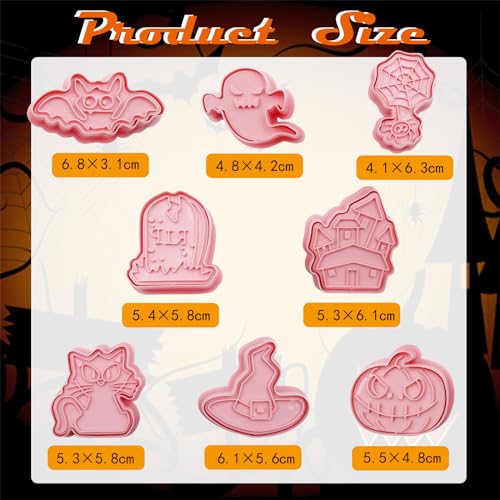24pcs Halloween Cookie Cutters Stamps Biscuit Baking Tools Embossing Cookie Molds - style: Halloween