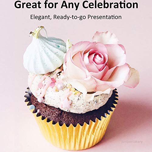 Caperci Standard Cupcake Liners Gold Foil Muffin Baking Cups 150-Pack - Premium Greaseproof & Sturdy Cupcake Papers - color: Gold Foil