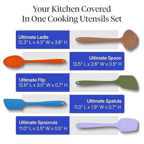 GIR: 5-Piece Silicone Ultimate Kitchen Utensils Set – Mediterranean - color: Mediterranean, size: 5 - Piece Set