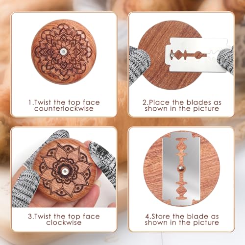 18Pcs Wooden Bread Scoring Lame Tool for Baking