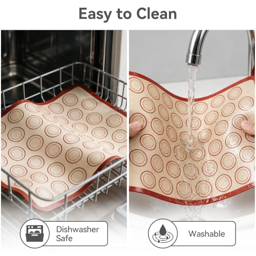 USLAI Macaron Silicone Baking Mats,18 x 13 Inch, 2 Pack - size: 18"L x 13"W