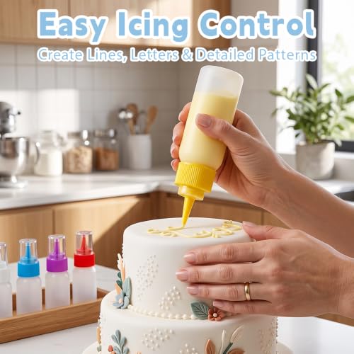 10Pcs Icing Squeeze Bottles 30ml 60ml for Cake Decorating Baking