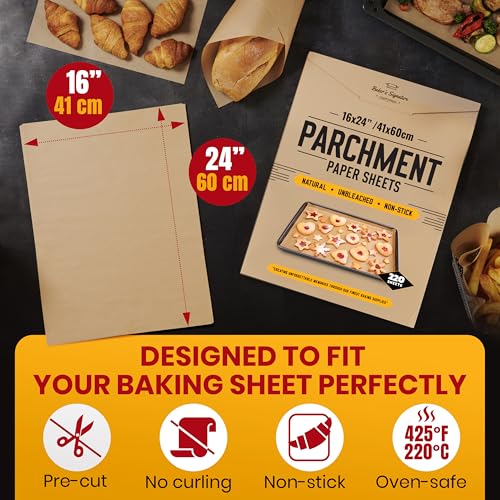 [220 Sheets] Full Sheet Pan 16 x 24" Parchment Paper Baking Sheets - size: 5. 16" x 24" - 220 Pack